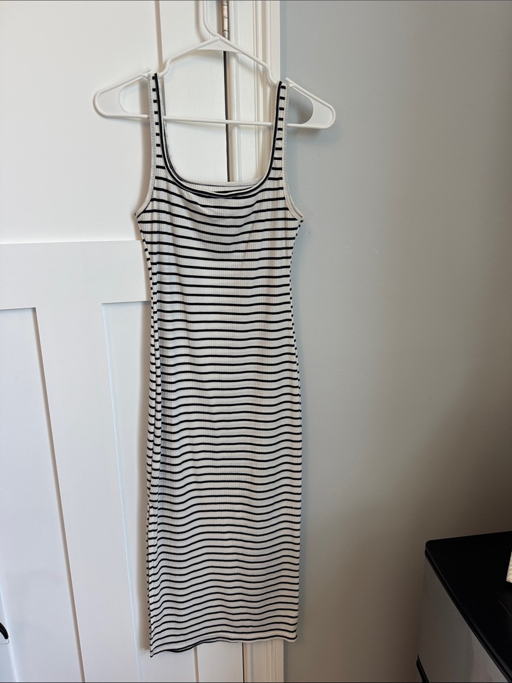 Women's Black & White Striped Tank Dress